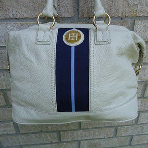 Tommy Hilfiger TH Logo Pebble Leather Satchel